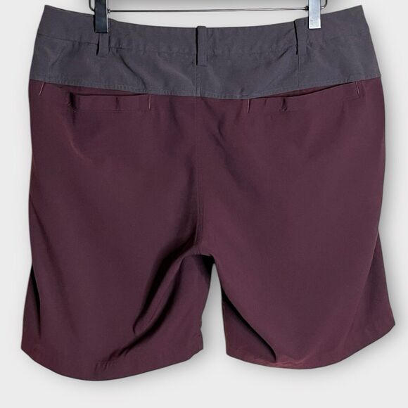 LULULEMON Mens The Union Shorts Color Block Bordeaux Drama & Deep Coal Sz 36 - Picture 2 of 4